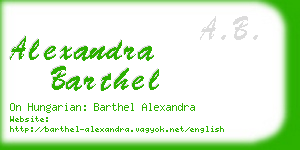 alexandra barthel business card